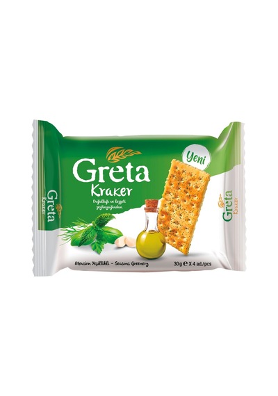 Şölen Greta Kraker 4x30g Mevsim Yeşillikleri - Çıtır Atıştırmalık 4'li Avantaj Paketi - 4 Adet Tarı