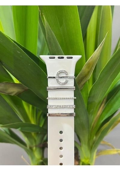 Apple Uyumlu Watch    Kordon Aksesuarı Charm Set C Harfi