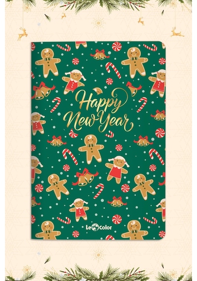 Le Color Happy New Year Temalı Defter Seti 4'lü 13 x 20 CM