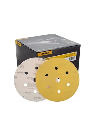 Mırka Zımpara Epoksi Reçine Tekne Mobilya Gold Serisi 120 Kum Cırtlı 150 Mm 100 Adet