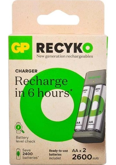 E221 2x2600 Mah Aa Pil + Usb Şarj Cihazı 2li Slot