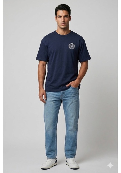 Levi's Relaxed Fit Erkek Lacivert Yuvarlak Yaka Tişört Açık Lacivert