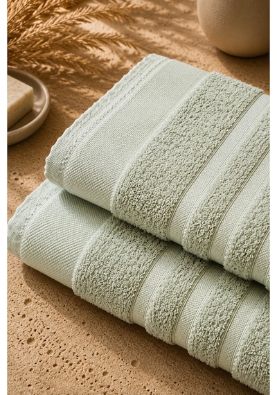 Sahra Model 2'li Banyo Havlu Seti Mint