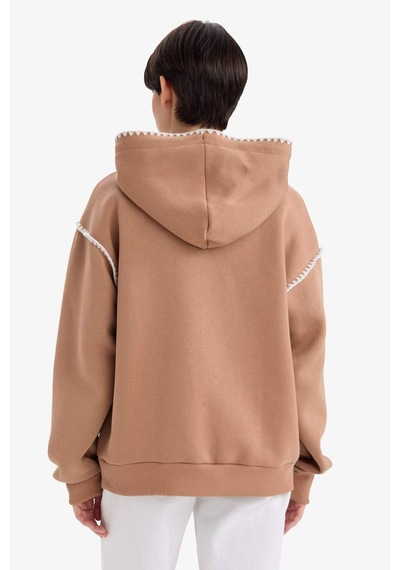 Defacto Overshirt Fit Kapüşonlu Sweatshirt G3318ax25aubn336 Kahve
