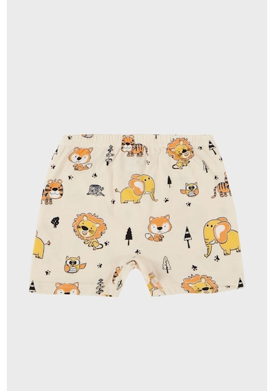 Lela Desenli Streç Pamuklu Bisiklet Yaka Atlet Boxer 2'Li Iç Giyim Erkek Çocuk Takım 6651010 Bej