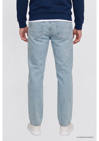 Ac&Co / Altınyıldız Classics Erkek Acık Mavı Pamuklu Baggy Fit 5 Cepli Esnek Jean Kot Denim Pantolon