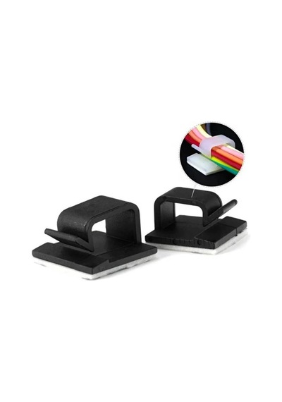Wcl1368 Kablo Sabitleme Kelepçesi Klipsi Yapışkanlı Duvar Kablo Tutucu 21 x 19 x 12 MM Siyah 100 Adet