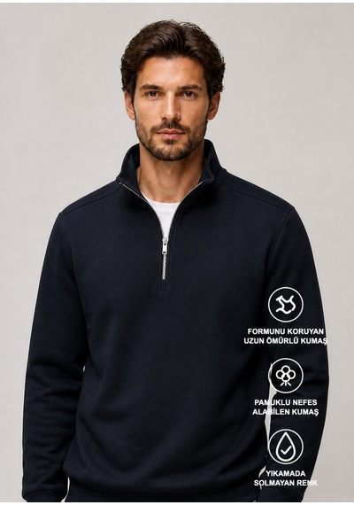 Redline Runi Basic Regular Fit Pamuklu Kışlık Sweatshirt Siyah