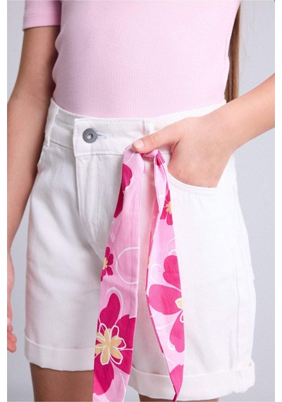 Defacto Mom Fıt Gabardin Şort Kız Çocuk H5884a826hser233 Ekru-er233