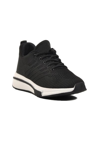 Walkway Siyah-beyaz Fileli Hafif Esnek Unisex Spor Ayakkabı Molen 118 G Siyah - Beyaz