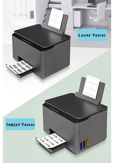 A4 Hazır Beyaz Etiket 95.5x65.5 Mm 8 Li 100 Sayfa 1 Paket Kendinden Yapışkanlı Fotokopi Lazer İnkjet Kağıdı Yazıcılar