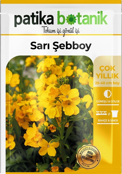 100 Adet Şebboy Sarı Cheiranthus Cheiri Çiçek Tohumu 100 Adet