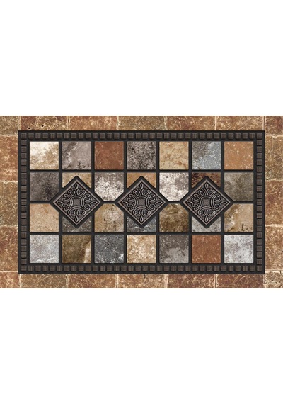 Dekoratif Dış Kapı Paspası Dijital Baskılı, Kaymaz Pvc Plastik Tabanlı, Şık Desenli Kapı Önü Paspası 40x70 Cm Çok renkli