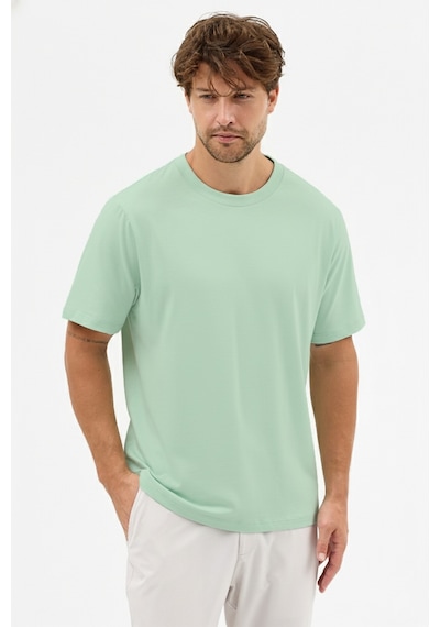 Goffra Erkek Premium Kalite Yoğun Dokulu Pamuklu T-shirt Yeşil M101-r0220-07 Yeşil