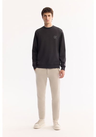Avva Erkek Antrasit Bisiklet Yaka Pamuklu Bi-stretch Basic Regular Fit Sweatshirt A52y1328