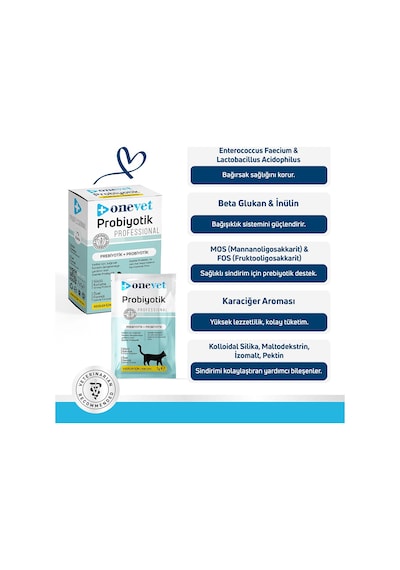 Onevet Probiyotik Şase Kediler Için Sindirmeye Yardımcı Takviye Vitamini 7 Adet 1 Gr