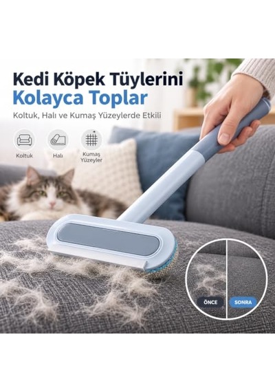 Çok Başlı Fırça 4'ü 1 Arada, Kedi Köpek Tüy Toplama, Tüm İhtiyaçlar Bir Fırçada Cam Ayna Pencere Kumaş Halı Koltuk Temizleme, Evcil Hayvan Tüyü Ve Çoklu Yüzey Temizlik Araç Oto Mini Fırçası