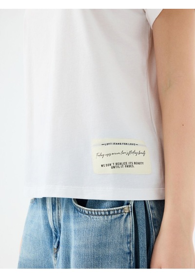 LOFT Slim Fit Kadın Tshirt K.kol Lf2040249 Q1.v1 Beyaz