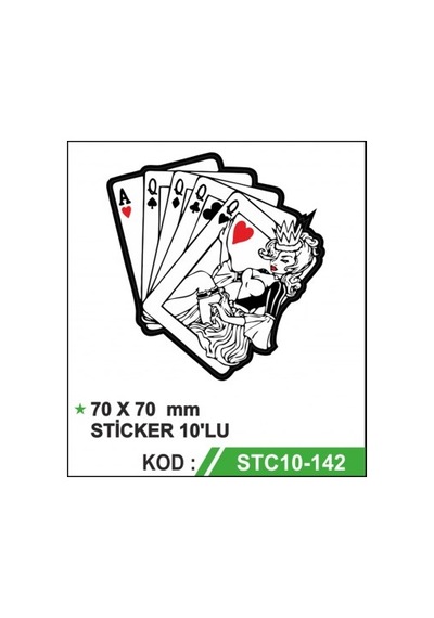 Motosiklet Sticker Iskambil 8Cm 8Cm