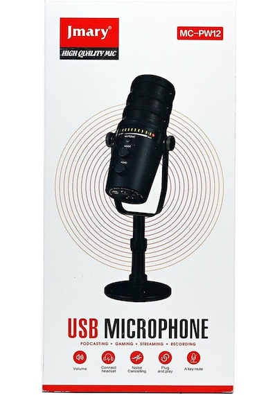 Mc-pw12 Usb Mikrofon 360 Derece Dönebilen Asmr Ve Stüdyo Kayıt Mikrofonu