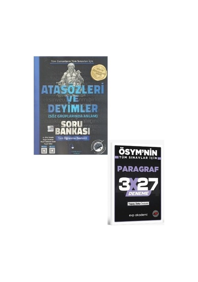 2027 Edebiyat Sokağı 2027 Atasözleri Ve Deyimler Soru Bankası+ Evp Akademi Paragraf