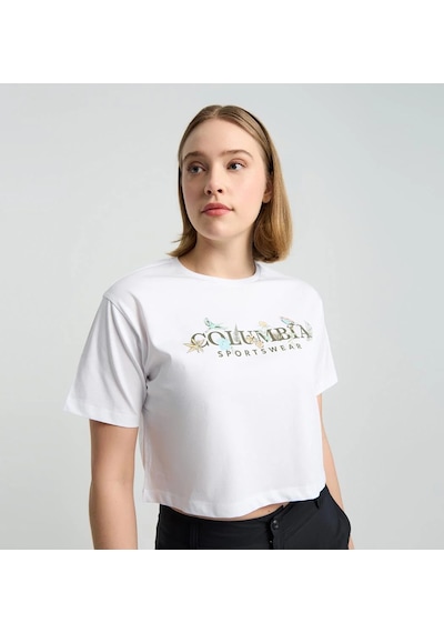Columbia Csc Outback Crittters Crop Kadın Kısa Kollu Tişört-8227 Beyaz