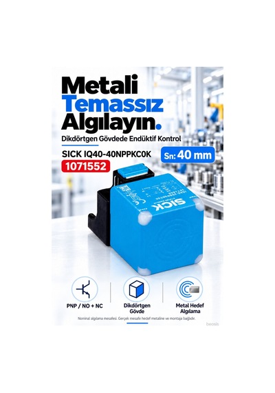 Sıck Iq40-40nppkc0k Dikdörtgen Endüktif Yaklaşım Sensörü 1071552