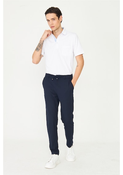 Lacivert Beli Bağcıklı Modern Kesim Jogger Erkek Pantolon Laci