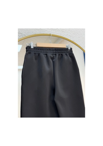 Unika Boutique Zayna Bol Paça Çımalı Skuba Dalgıç Pantolon-mt3555 Beyaz Siyah
