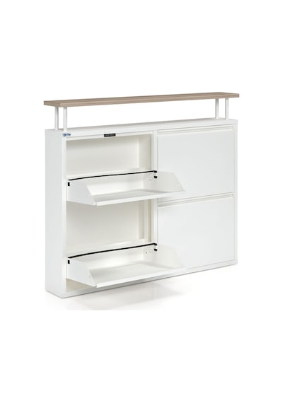 Ceha Tablalı 4'lü Metal Ayakkabılık - Beyaz K.AYK-2.4/T/P 9010