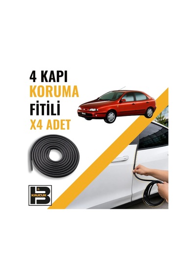 Fiat Brava 1995-2001 Kapı Koruma Fitili-4 Kapı-siyah-bm2556