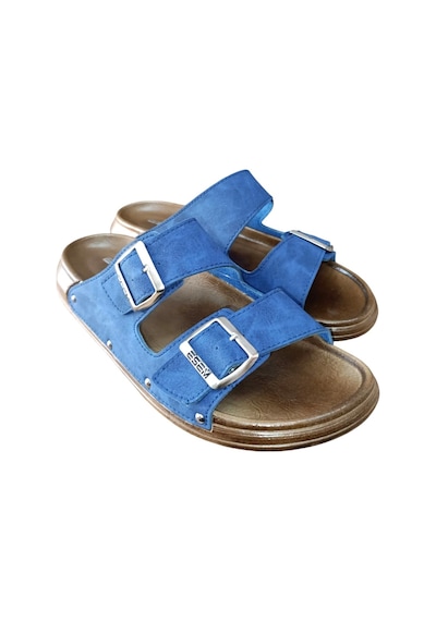 Esem 3769-0001 Erkek Tokalı Yazlık Comfort Terlik Kot Mavi Siyah