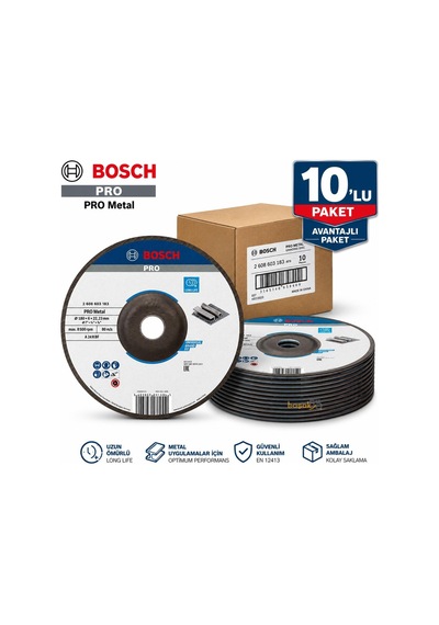 Bosch Pro Metal 180x6 Mm Taşlama Taşı 10'lu Avantajlı Paket