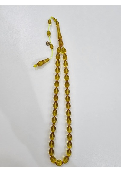 Han Faturan Hasan Ayhan İmzalı Kehribar Tesbih 8 X 12,5 Mm Beyzi
