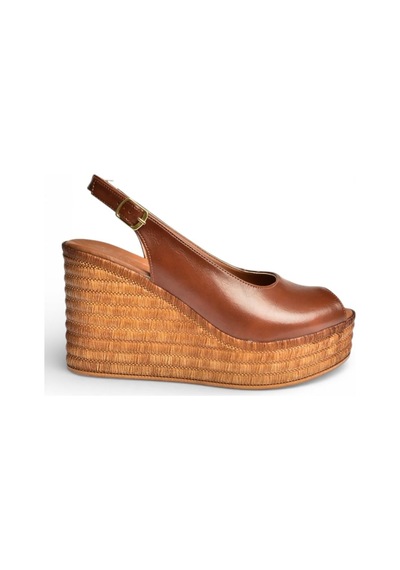 Fox Shoes Y996553560 Taba Rustik Dolgu Topuklu Kadın Ayakkabı Taba