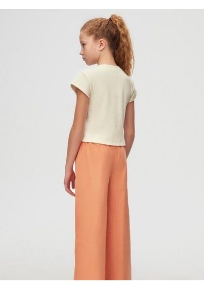 Nk Kids Kız Çocuk Pamuklu Yarım Kol Tshirt-15556 Krem
