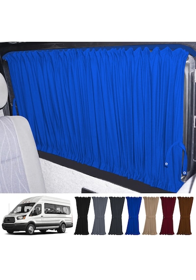 Pandami Ford Transit T18 7.nesil 2014-2023 Uyumlu Mavi Raylı Oto Perde Takımı