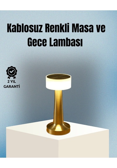 Northcity Dokunmatik Masa Lambası - Kablosuz, 3 Modlu Led Şarjlı Aydınlatma Metalik Gri