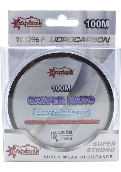 Captain Casper Nano %100 Fluoro Carbon Misina 100mt Standart - 0.16 Mm