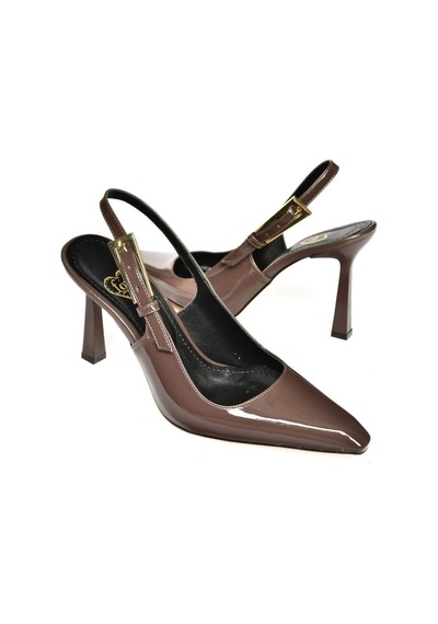 Fox Shoes S752084908 Kahverengi Rugan Kalın Topuklu Kadın Ayakkabı Kahverengi