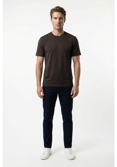 Redline Korte Yeni Sezon Slim Fit Erkek Yumuşak Nefes Alan Tişört Kahverengi