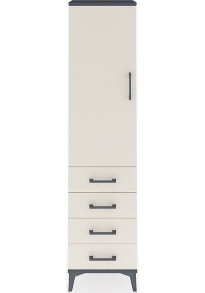 Arges Dolap Tek Raflı 4 Çekmeceli Tek Askılı 44x30x182 Antrasit-aytaşı Antrasit Arges Dolap Tek Raflı 4 Çekmeceli Tek Askılı 44x30x182 Antrasit-aytaşı Antrasit