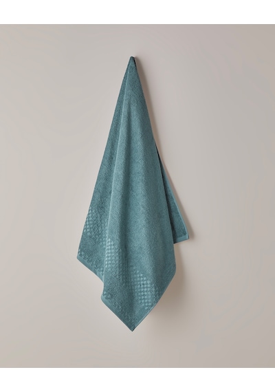 English Home Border Check Pamuk Banyo Havlusu 70x140 Cm Petrol Petrol