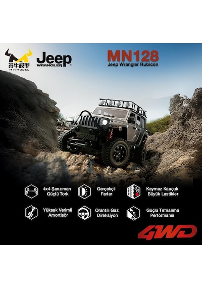 Mn Model Mn128 1/12 Jeep Wrangler Rubicon 4wd Rc Model Crawler Offroad Truck Uzaktan Kumandalı Araba Rtr Gümüş+dahili Işık Seti Mnmodel/mn128-sılver Mn Model Mn128 1/12 Jeep Wrangler Rubicon 4wd Rc Model Crawler Offroad Truck Uzaktan Kumandalı Araba Rtr Gümüş+dahili Işık Seti Mnmodel/mn128-sılver