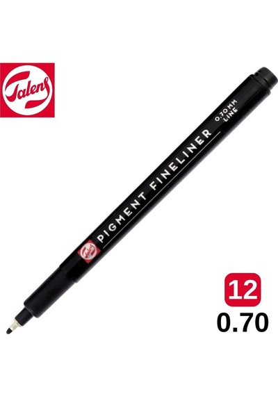 Talens Pigment Fineliner Teknik Çizim Kalemi Siyah 12 0.70mm /