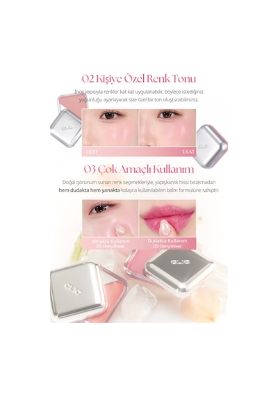 Dudak Ve Yanak Renklendirici Parlak Balm Clıo Essential Lipcheek Tap 08 Bubbly Plum