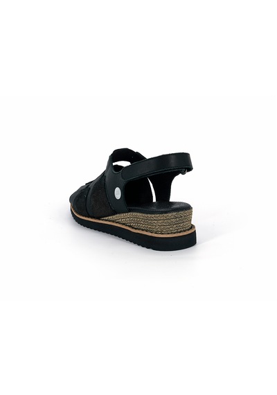 Mammamia D26ys-5035 Kadın Hakiki Deri Günlük Casual Sandalet Siyah