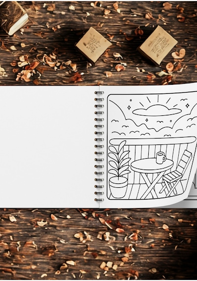 Cozy Spaces Bold And Easy 20x20 Cm Büyük Boyama Kitabı, Çocuklar Ve Yetişkinler İçin