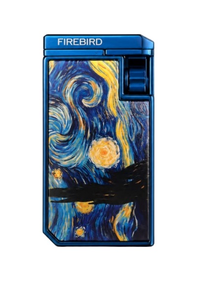 Firebird Çift Torch Pürmüz Yıldızlı Gece Desenli Mavi Puro Çakmağı Trm1016