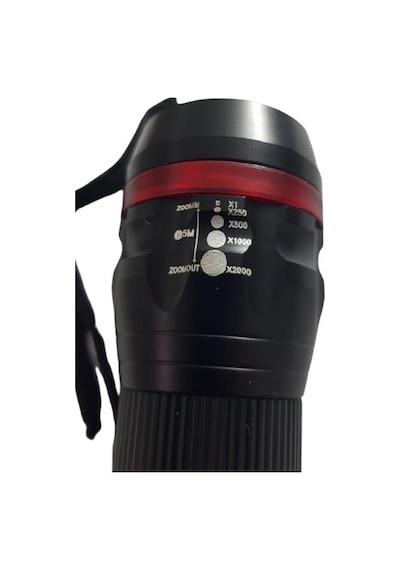Zoom Fener Cree Led Kırmızı Halkalı Kırmızı - Siyah